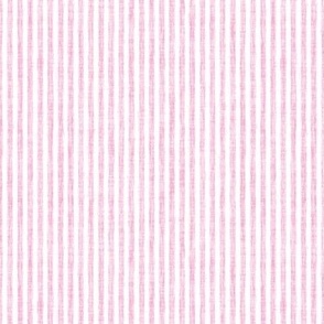 Sketchy White Stripes on Light Bubblegum Pink Woven Texture