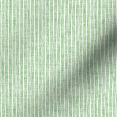 Sketchy White Narrow Stripes on Light Sage Green Woven Texture