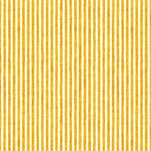 Sketchy White Stripes on Marigold Woven Texture