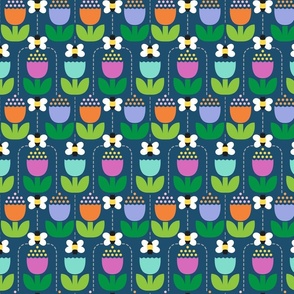 Bumble Bee Tulips | Dark Blue Lg.