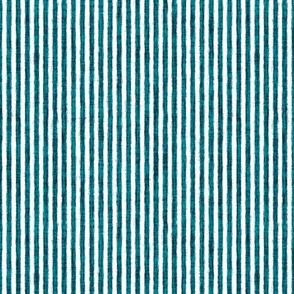 Sketchy White Stripes on Ocean Blue Woven Texture