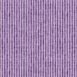 Sketchy White Narrow Stripes on Orchid Woven Texture