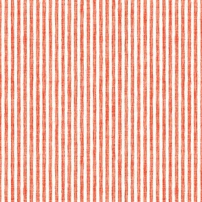 Sketchy White Stripes on Papaya Woven Texture