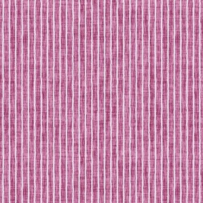 Sketchy White Narrow Stripes on Peony Pink Woven Texture