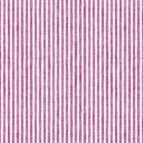 Sketchy White Stripes on Peony Pink Woven Texture