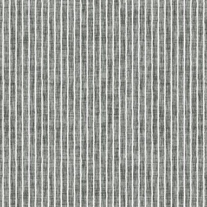 Sketchy White Narrow Stripes on Pewter Woven Texture