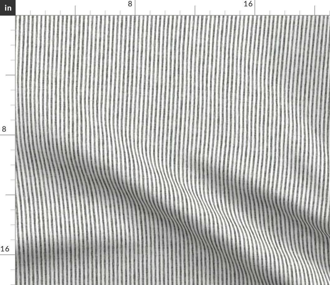 Sketchy White Stripes on Pewter Woven Texture