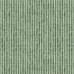 Sketchy White Narrow Stripes on Sage Green Woven Texture