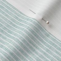 Sketchy White Narrow Stripes on Sea Glass Woven Texture