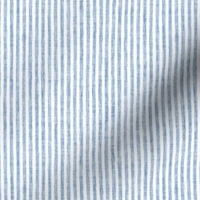 Sketchy White Stripes on Sky Blue Woven Texture