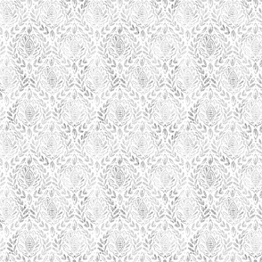 (SMALL) Distressed Grey Damask Leaves