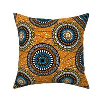 Ankara Print with Circles, Orange