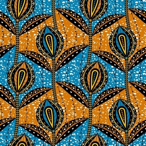 Floral Ankara Print, Blue