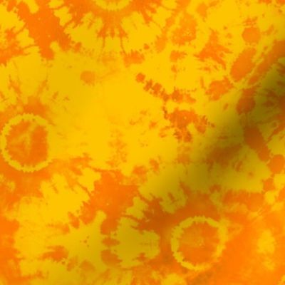 Yellow Orange Tie Dye Shibori Pattern Retro Hippie Style