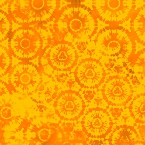 Yellow Orange Tie Dye Shibori Pattern Retro Hippie Style