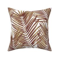 tropical coconut palm leaves, white