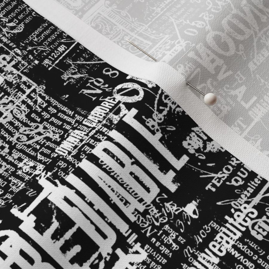 Layered Text And Typography White On Black Smaller Scale