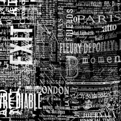 Layered Text And Typography White On Black Smaller Scale