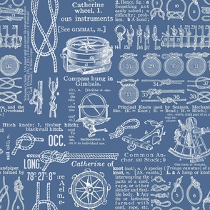 Blue White Nautical Nostalgia Coastal Sailing Summer Design Smaller Scale