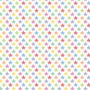 Tiny pixelated multicolored stars