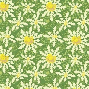 Deconstructed Dandelion Green and yellow Floral Layered 