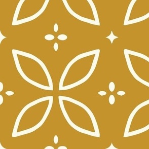 Ursella Four-petaled quatrefoil, sf mustard, 6 inch