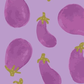 (large) Eggplants on Lilac 