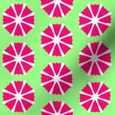 Summer Beach Umbrellas Hot Pink and Lime