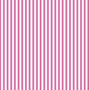 Deep pink and white eighth inch stripe - vertical