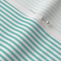 Turquoise and white eighth inch stripes - vertical