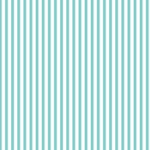 Turquoise and white eighth inch stripes - vertical