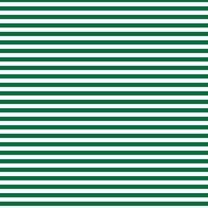 Deep green and white eighth inch stripes - horizontal