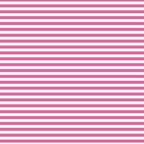 Deep pink and white eighth inch stripes - horizontal