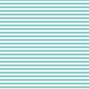 Turquoise and white eighth inch stripes - horizontal