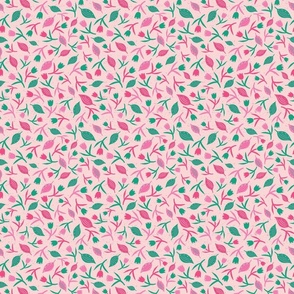 Tulips & Leaves | TL14 | Small Scale | Light Pink, Bubblegum Pink, Watermelon Pink, Spring Green