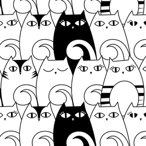 Pretty Kitties Black and White - XL