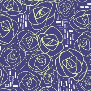 Mackintosh Art Nouveau Roses - Deep Purple - 15 inch