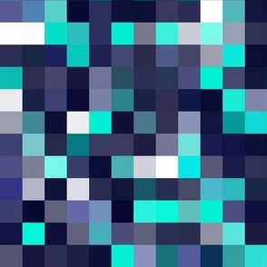 Pixelated Water - Grunge/Aqua