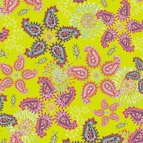 PAISLEY MANDALAS - CHARTREUSE