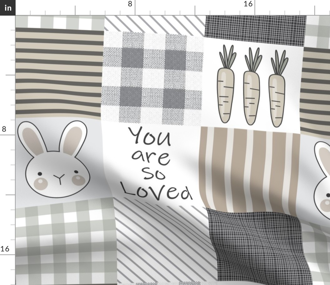 6" bunny wholecloth neutral