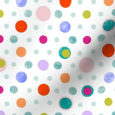 polka dots on a white background    