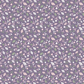 Tulips & Leaves | TL8 | Small Scale | Dusty Lavender, Sage Green, Light Pink, Light Cream