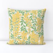 Wisteria Floral Yellow Green Large Scale