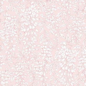 Wisteria Floral Pink White 