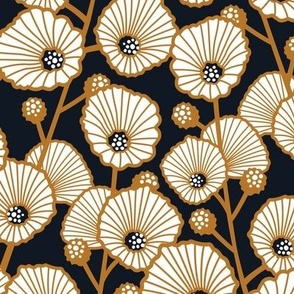In Bloom / Black and golden / Medium scale