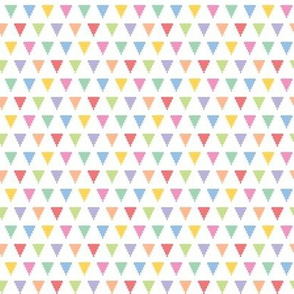 Tiny pixelated multicolored triangles