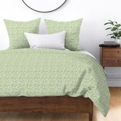 Micro scale African animals green linen