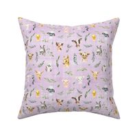 Small scale farm animals lilac linen