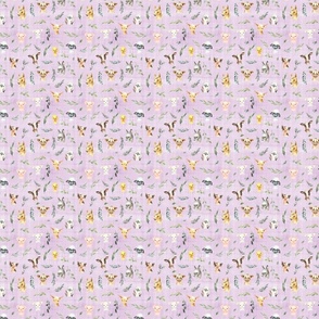 Micro scale farm animals lilac linen