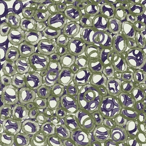 Reverse Polka Dots, Purple & Green
